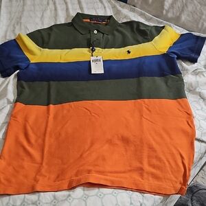 Polo by Ralph Lauren Striped Shirt in Orange, Yellow, Blue, and Green